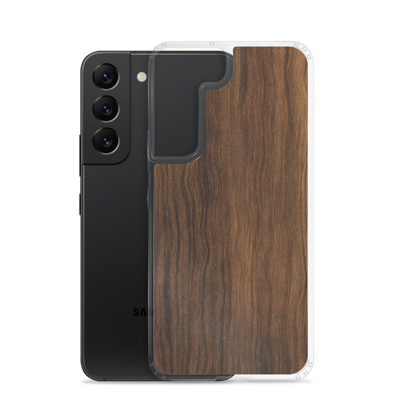 Load image into Gallery viewer, Dark Brown Wood Samsung Clear Thin Case CREATIVETECH
