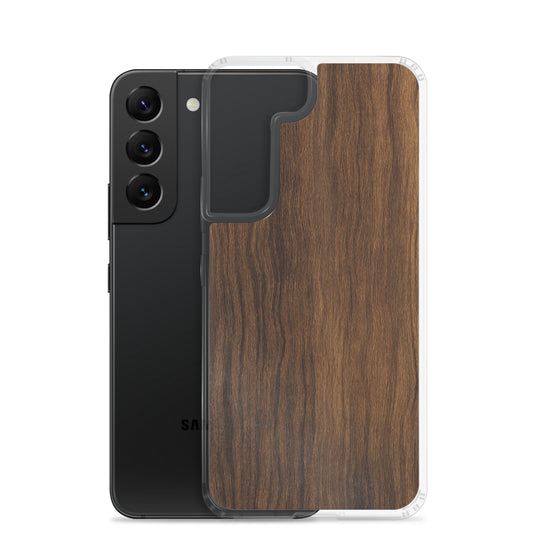 Dark Brown Wood Samsung Clear Thin Case CREATIVETECH