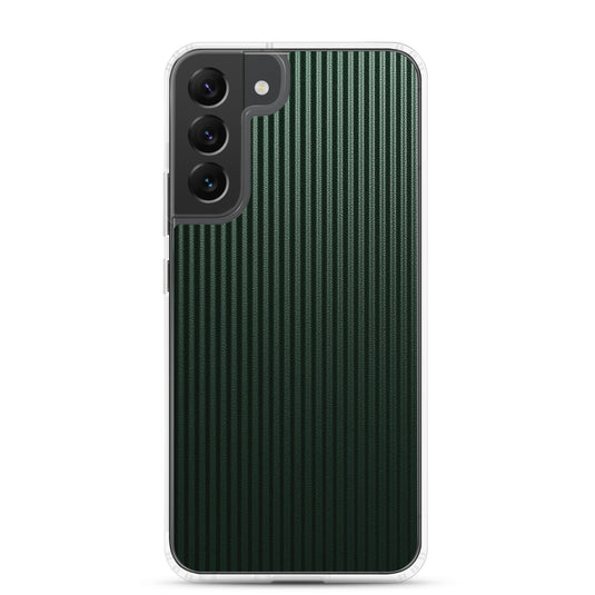 Striped Carbon Fiber Dark Green Samsung Clear Thin Case CREATIVETECH