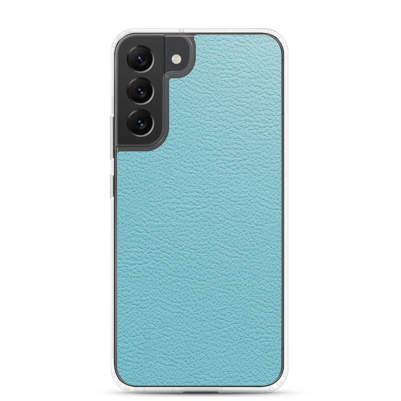 Load image into Gallery viewer, Mint Green Leather Samsung Clear Thin Case CREATIVETECH
