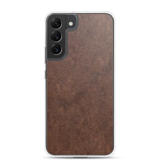 Light Brown Leather Samsung Clear Thin Case CREATIVETECH