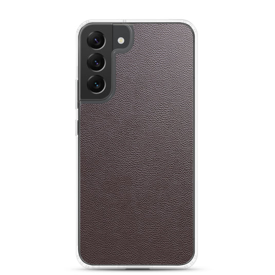 Dark Brown Leather Samsung Clear Thin Case CREATIVETECH