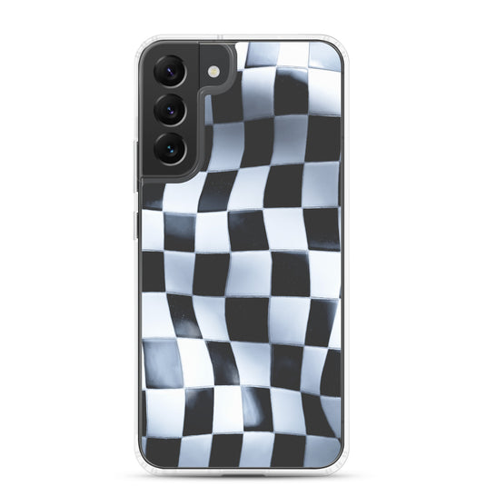 Chess Mat Black White Curved Samsung Clear Thin Case CREATIVETECH