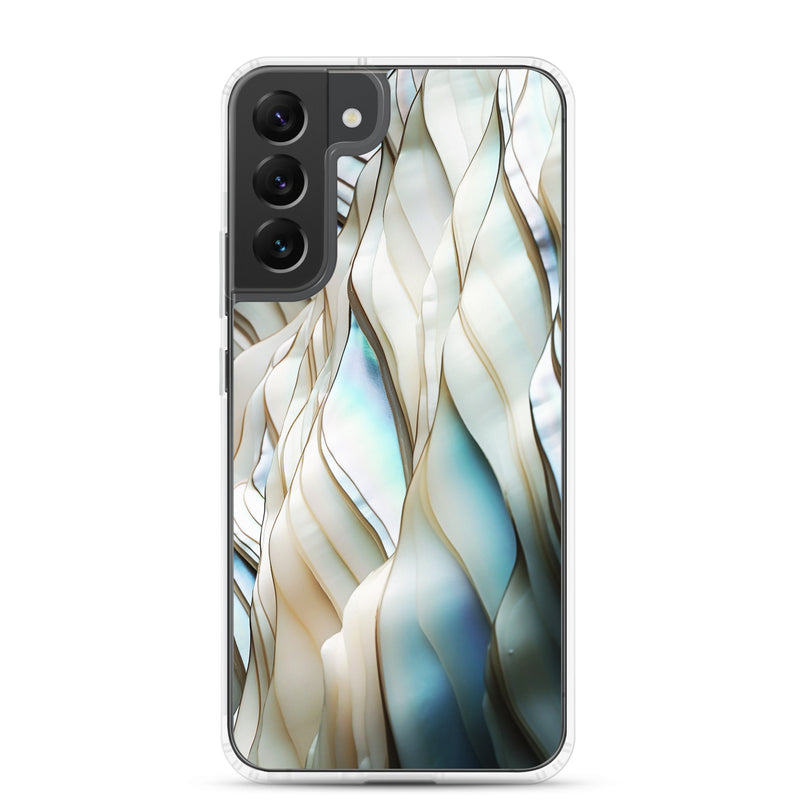 Load image into Gallery viewer, Cream Blue White Pearl Samsung Clear Thin Case CREATIVETECH
