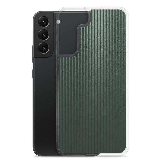 Striped Carbon Fiber Dark Green Samsung Clear Thin Case CREATIVETECH