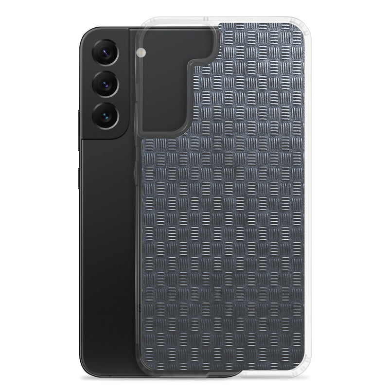 Load image into Gallery viewer, Dark Grey Subway Grid Metal Samsung Clear Thin Case CREATIVETECH
