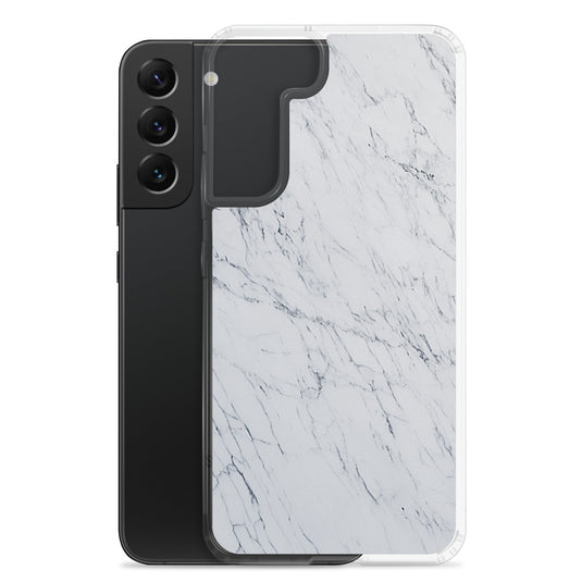 White Marble Stone Samsung Clear Thin Case CREATIVETECH