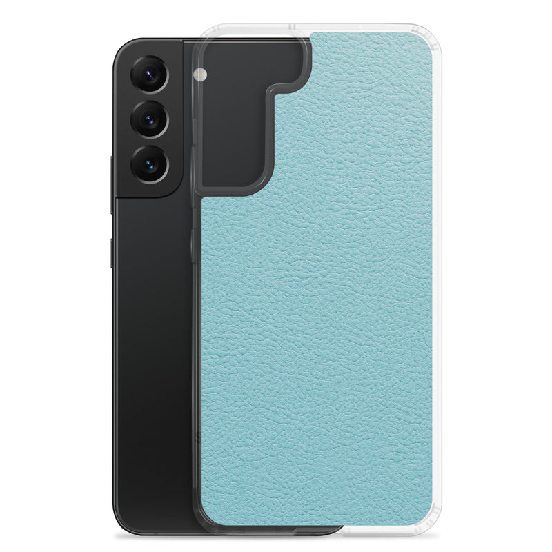 Load image into Gallery viewer, Mint Green Leather Samsung Clear Thin Case CREATIVETECH