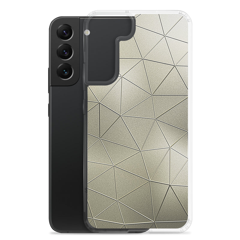 Load image into Gallery viewer, Golden Polygon Metal Samsung Clear Thin Case CREATIVETECH