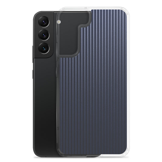 Dark Blue Carbon Fiber Striped Samsung Clear Thin Case CREATIVETECH