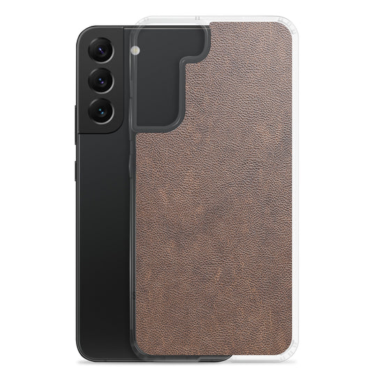 Light Brown Leather Samsung Clear Thin Case CREATIVETECH