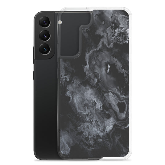 Black Marble Stone Samsung Clear Thin Case CREATIVETECH