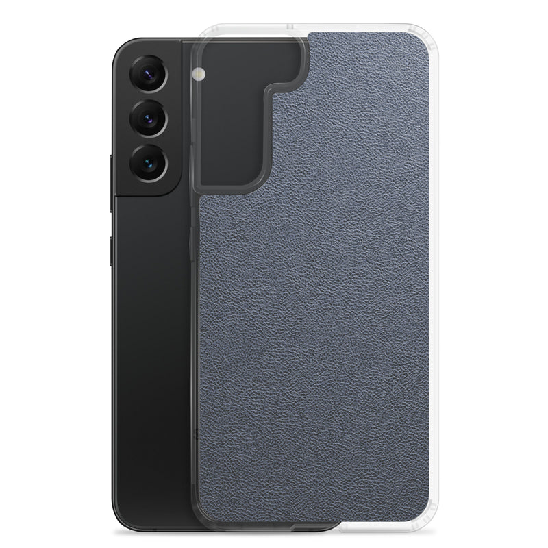 Load image into Gallery viewer, Dark Blue Leather Samsung Clear Thin Case CREATIVETECH