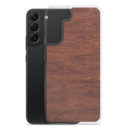 Deep Brown Wood Samsung Clear Thin Case CREATIVETECH