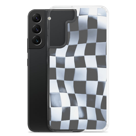 Chess Mat Black White Curved Samsung Clear Thin Case CREATIVETECH