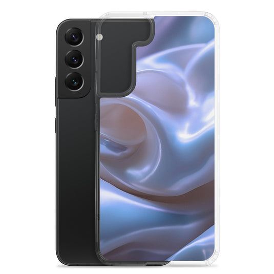 Blue Satin Pearl Cloth Samsung Clear Thin Case CREATIVETECH