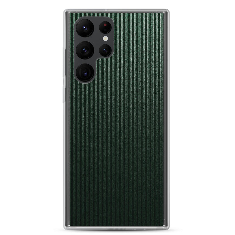 Load image into Gallery viewer, Striped Carbon Fiber Dark Green Samsung Clear Thin Case CREATIVETECH
