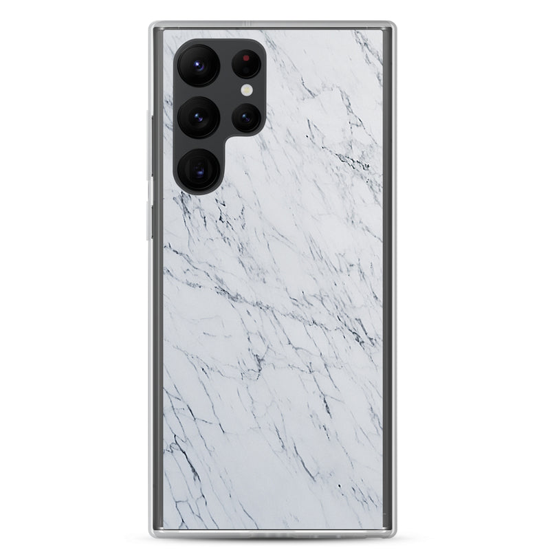 Load image into Gallery viewer, White Marble Stone Samsung Clear Thin Case CREATIVETECH
