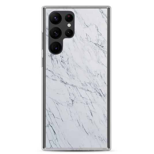 White Marble Stone Samsung Clear Thin Case CREATIVETECH