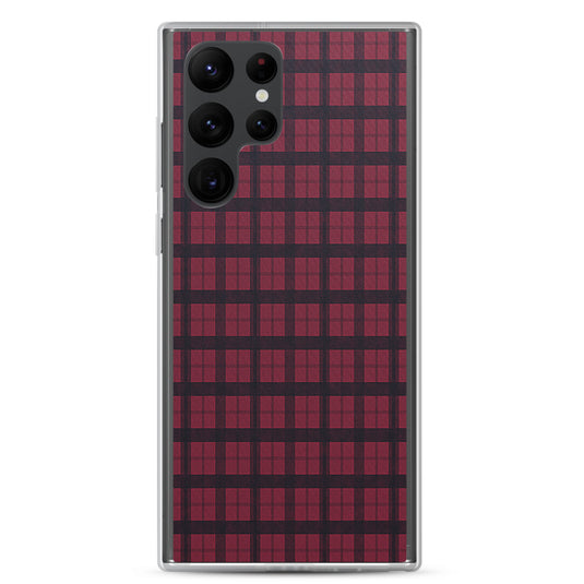 Burberry Red Textile Samsung Clear Thin Case CREATIVETECH
