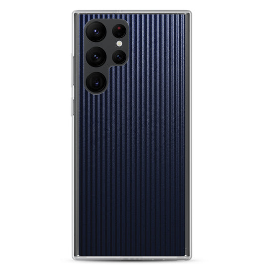 Dark Blue Carbon Fiber Striped Samsung Clear Thin Case CREATIVETECH