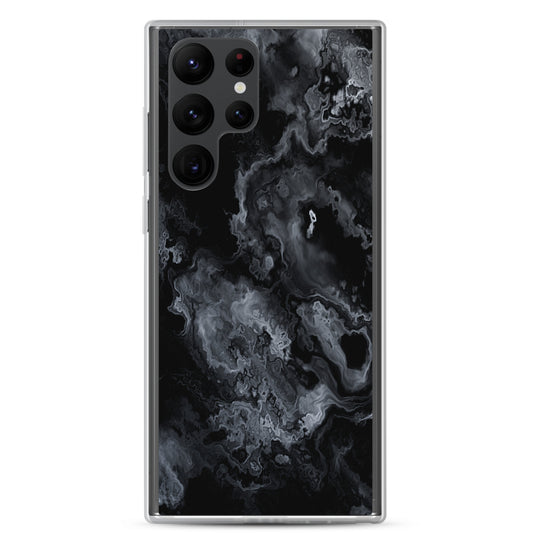 Black Marble Stone Samsung Clear Thin Case CREATIVETECH