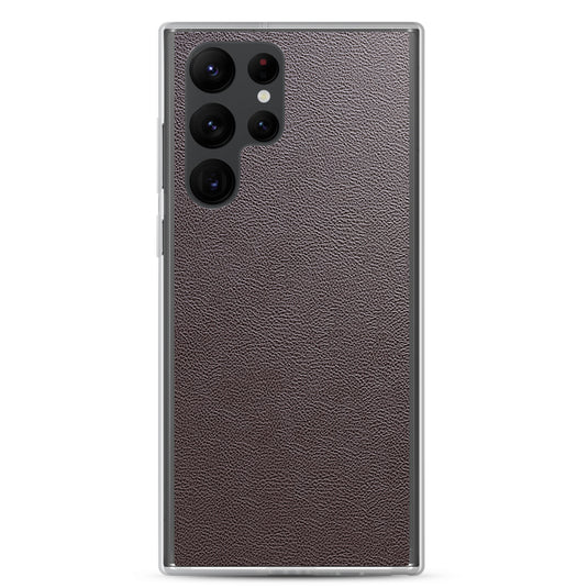 Dark Brown Leather Samsung Clear Thin Case CREATIVETECH