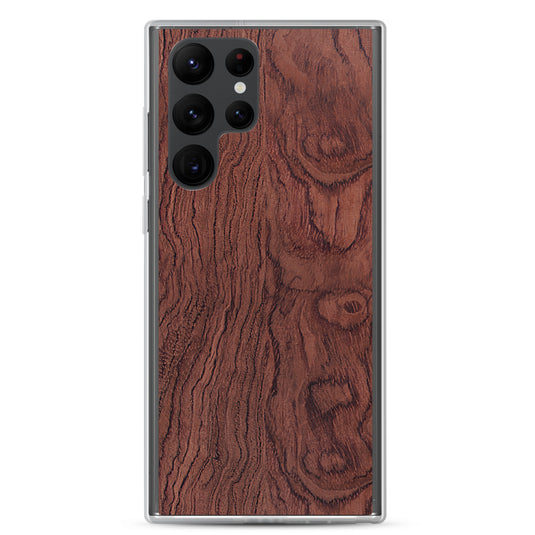 Red Brown Bubinga Wood Samsung Clear Thin Case CREATIVETECH