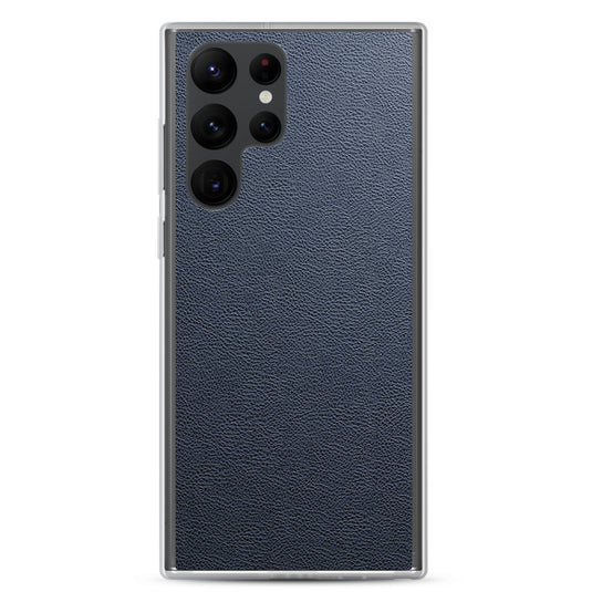 Dark Blue Leather Samsung Clear Thin Case CREATIVETECH