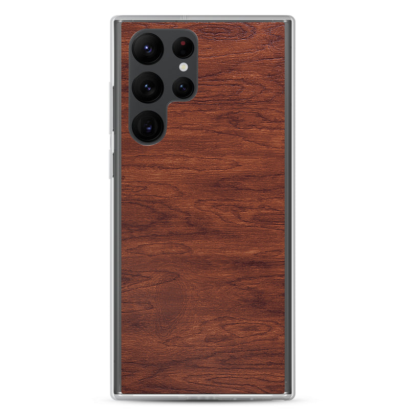 Load image into Gallery viewer, Deep Brown Wood Samsung Clear Thin Case CREATIVETECH
