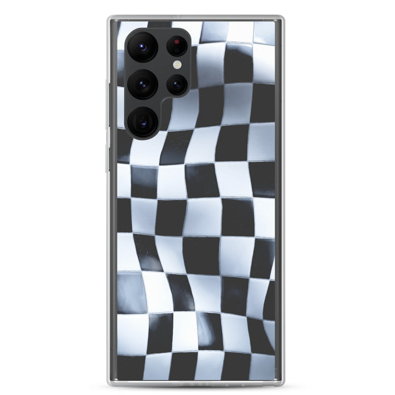 Load image into Gallery viewer, Chess Mat Black White Curved Samsung Clear Thin Case CREATIVETECH
