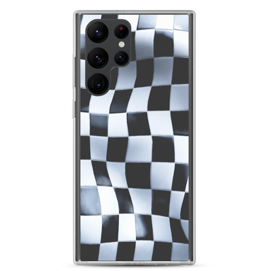 Chess Mat Black White Curved Samsung Clear Thin Case CREATIVETECH