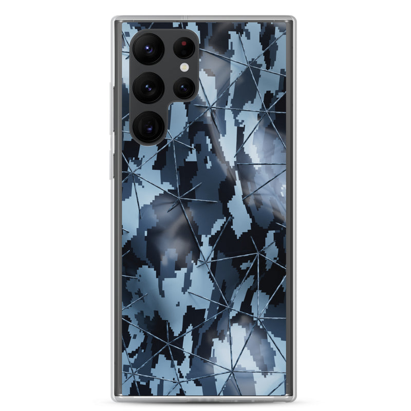 Load image into Gallery viewer, Military Camouflage Grey Tech Polygon Samsung Clear Thin Case CREATIVETECH
