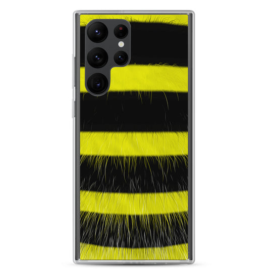 Fluffy Bee Black Yellow Samsung Clear Thin Case CREATIVETECH