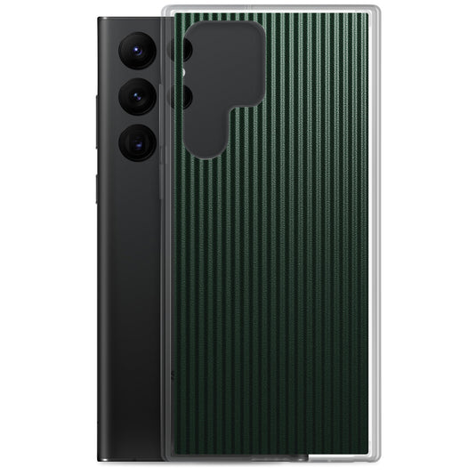 Striped Carbon Fiber Dark Green Samsung Clear Thin Case CREATIVETECH