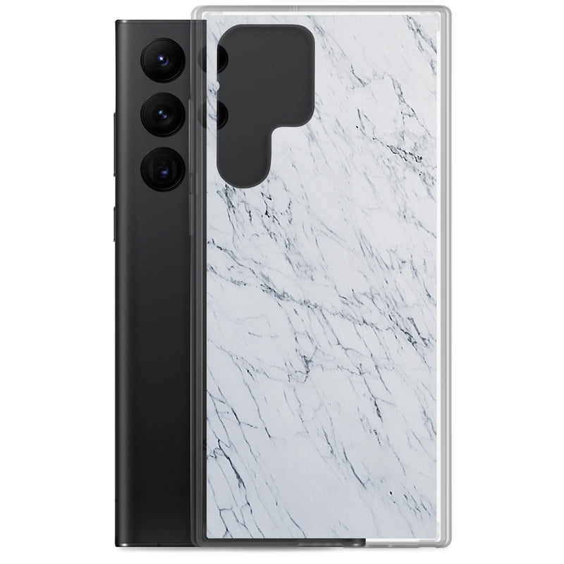 Load image into Gallery viewer, White Marble Stone Samsung Clear Thin Case CREATIVETECH
