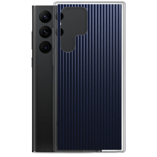Dark Blue Carbon Fiber Striped Samsung Clear Thin Case CREATIVETECH