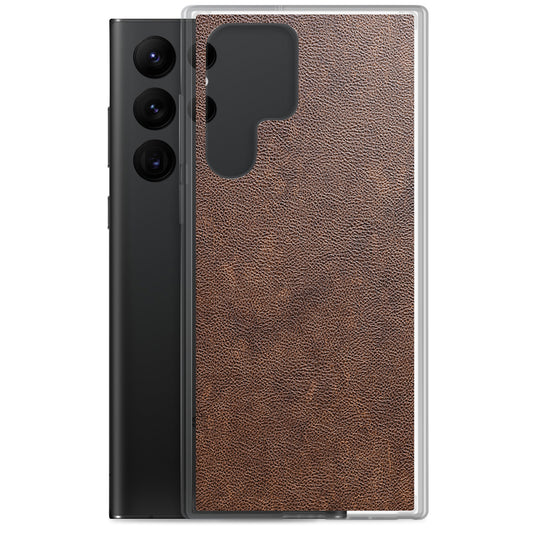 Light Brown Leather Samsung Clear Thin Case CREATIVETECH