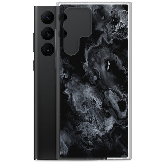 Black Marble Stone Samsung Clear Thin Case CREATIVETECH