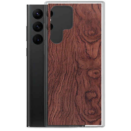 Red Brown Bubinga Wood Samsung Clear Thin Case CREATIVETECH