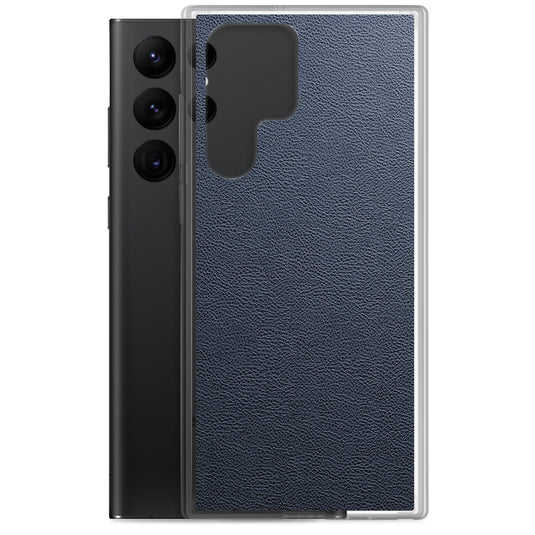 Dark Blue Leather Samsung Clear Thin Case CREATIVETECH