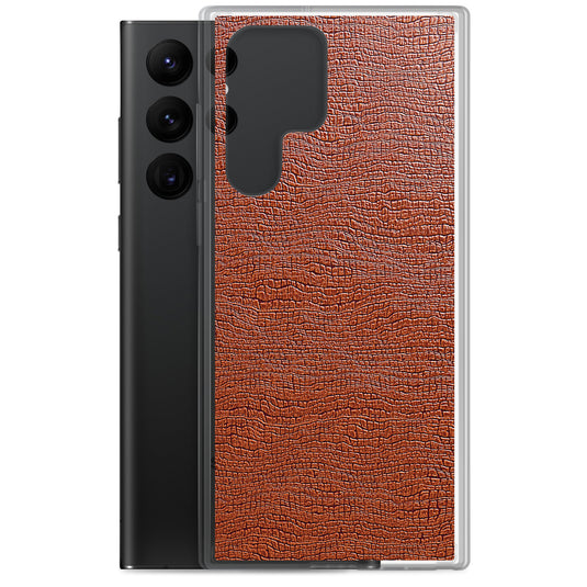 Exotic Brown Leather Samsung Clear Thin Case CREATIVETECH