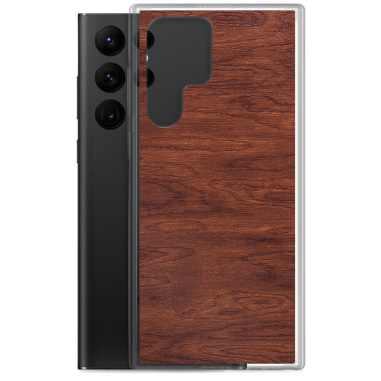 Deep Brown Wood Samsung Clear Thin Case CREATIVETECH