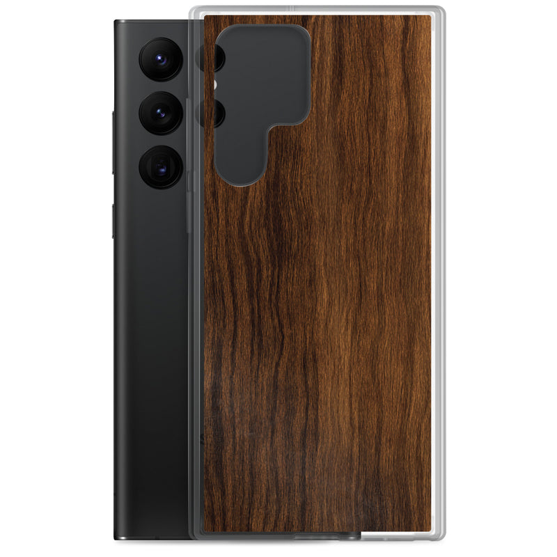 Load image into Gallery viewer, Dark Brown Wood Samsung Clear Thin Case CREATIVETECH
