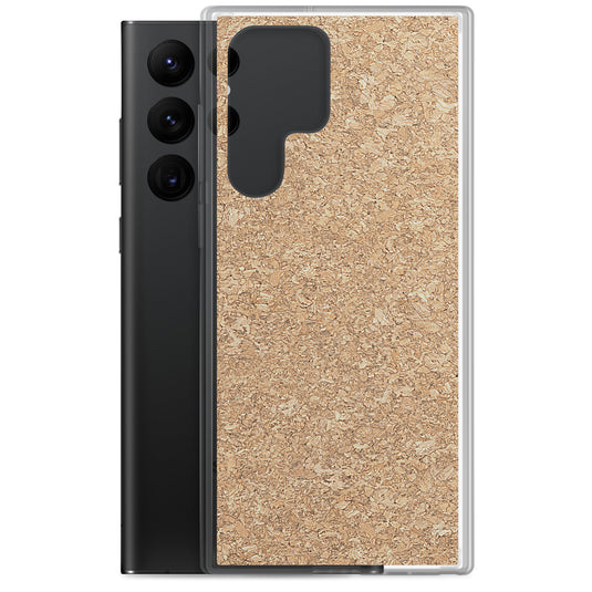 Light Brown Cork Wood Samsung Clear Thin Case CREATIVETECH