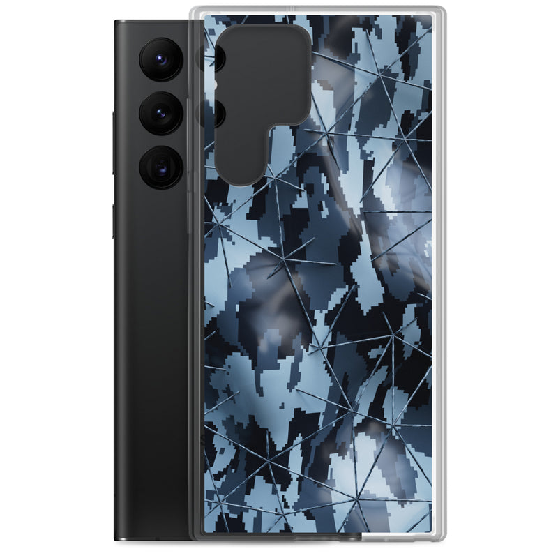 Load image into Gallery viewer, Military Camouflage Grey Tech Polygon Samsung Clear Thin Case CREATIVETECH
