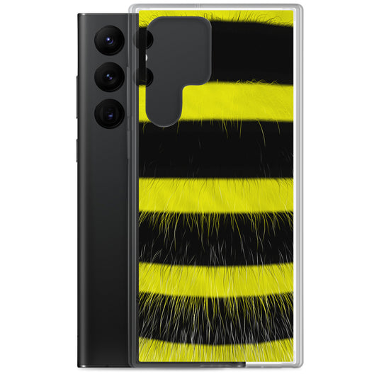 Fluffy Bee Black Yellow Samsung Clear Thin Case CREATIVETECH