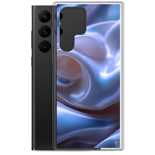 Blue Satin Pearl Cloth Samsung Clear Thin Case CREATIVETECH