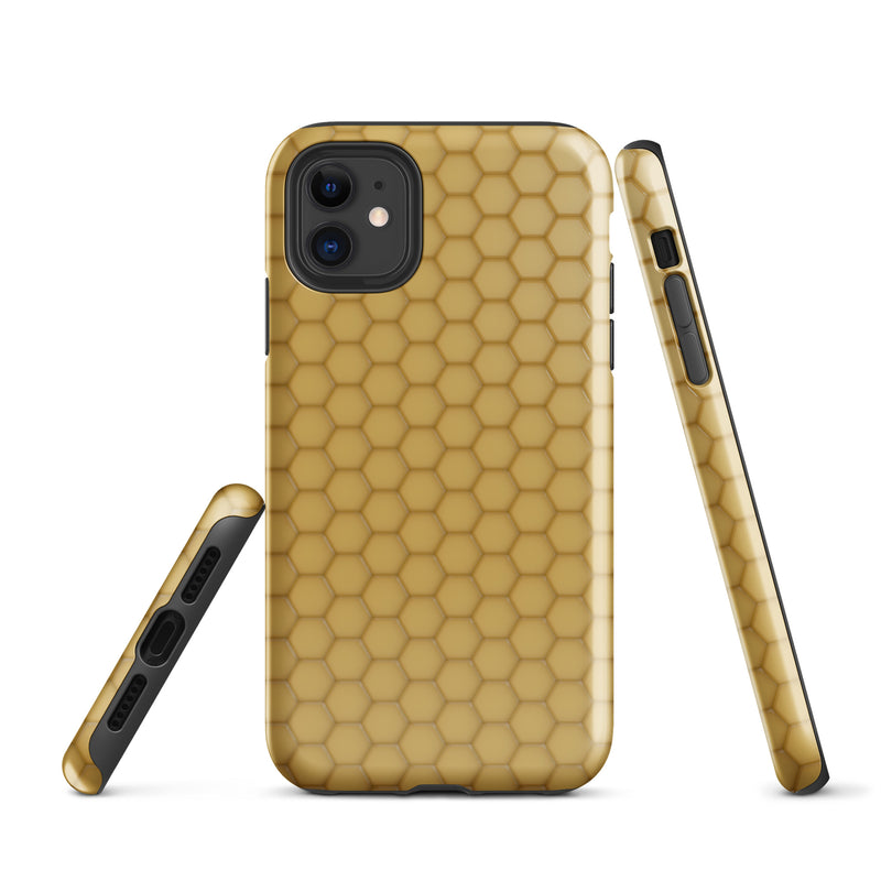 Load image into Gallery viewer, Honeycomb Wax Yellow Brown iPhone Case Hardshell 3D Wrap Thermal CREATIVETECH
