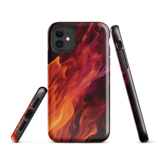 Black Yellow Fire iPhone Case Hardshell 3D Wrap Thermal CREATIVETECH